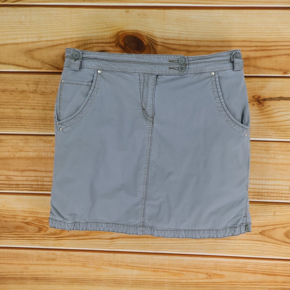 Perfect‎ Poplin by Avenue Short Skort Womens Size 14 Gray Cotton Blend Pockets